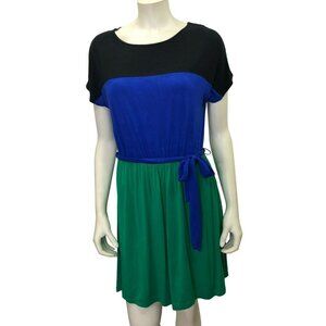 KENSIE‎ KNIT CASUAL COLOR BLOCK  DRESS SIZE MD